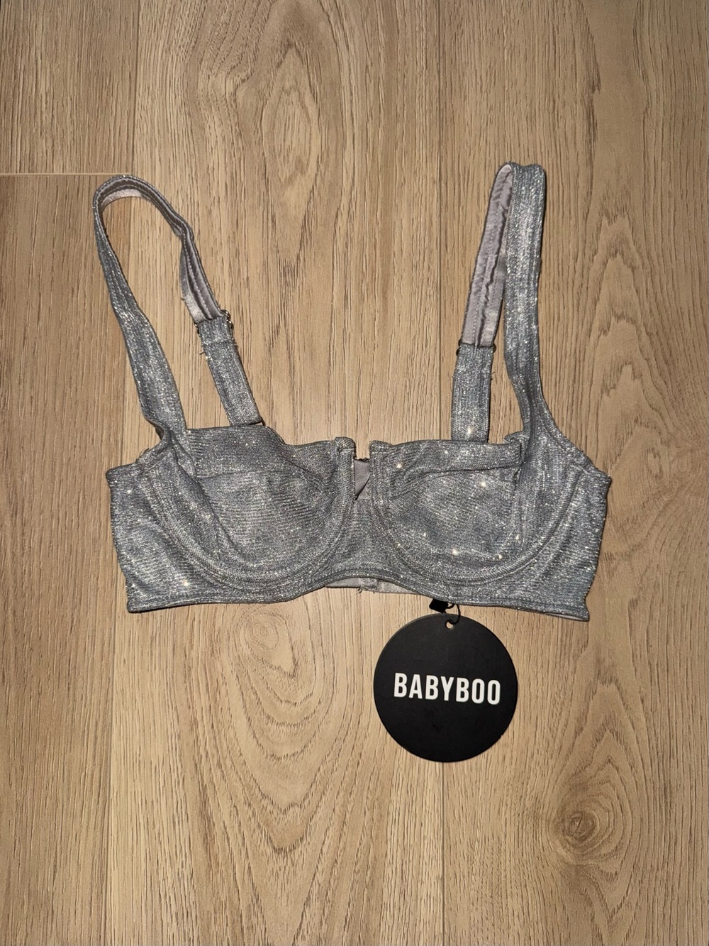 BABYBOO Silver Shimmer Crop Top